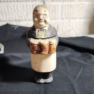 Handcrafted Beige and Black Butler Figurine - Decorative Home Art